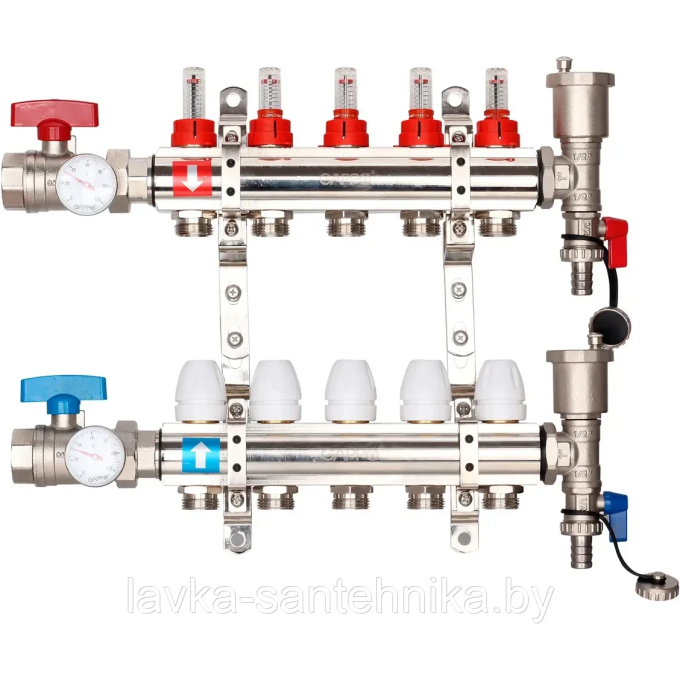 Коллектор регулируемый с расходомерами GAPPO G421,5 5-вых. X1